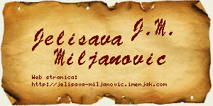 Jelisava Miljanović vizit kartica